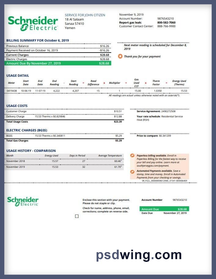 Yemen Schneider Electric Utility Bill